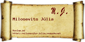 Milosevits Júlia névjegykártya