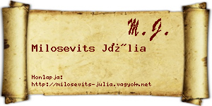 Milosevits Júlia névjegykártya